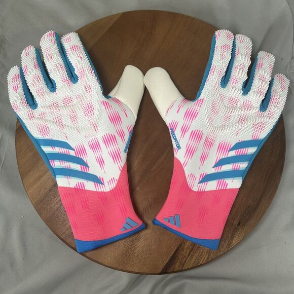 Adidas GK Predator PRO Glove Soccer White Pink Goalkeeper Gloves JD9086 Size 12 - Picture 1 of 4